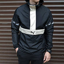 Анорак чоловічий в стилі Puma (Пума) чорний S, M, L, XL
