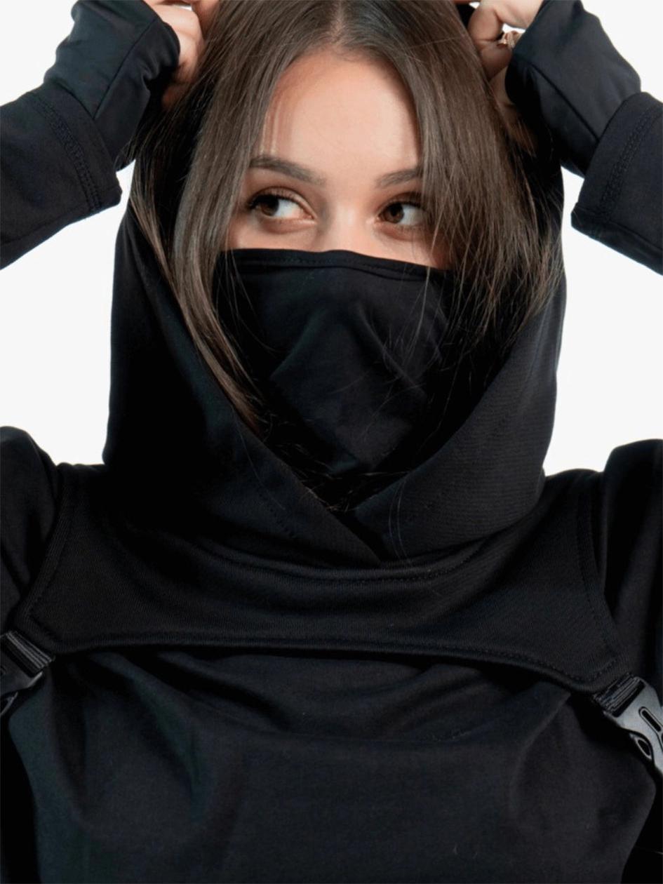 Капюшон з бафом із тринітки Террі чорний, фото 1