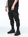 Карго штани з котону та стропами Кіоші чорний S, M, L, XL, XXL, фото 2