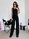 Ультрастильний жіночий брючний костюм, жилетка + брюки палаццо, чорний, фото 2