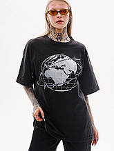 Футболка оверсайз крою з вареним ефектом "Мережа"