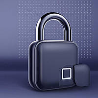 Замок навісний з відбитком пальця та керуванням з телефону  Чорний