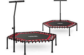 Батут для фітнесу Neo-Sport 1104 з поручнем 4 фути 127 см чорно-червоний 5903890604356