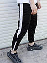 Спортивні штани чорні з білим лампасом Роккі (Rocky) S,M,L,XL, фото 2