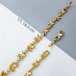 Позолочений Браслет Xuping Метелики з цирконієм, р.17, р.18,5 медзолото