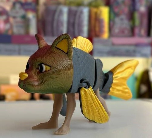 Trulimero Trulichina Трулімеро Трулічіна кіт риба – іграшка фігурка з Italian Brainrot італіан брейнрот 16 см, фото 1