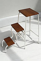 Стілець стрем'янка білий каркас із сходинками горіх Molla Max