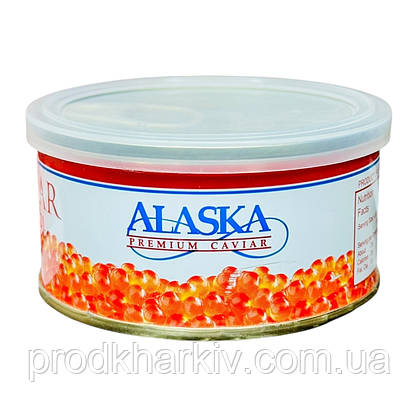 Ікра червона горбуші (імітація) "Alaska" malosol 140 грам (ключ+кришка)., фото 5