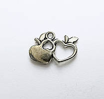 Підвіски металеві Finding Кулон серця яблуко Античне срібло 18 мм x 12 мм