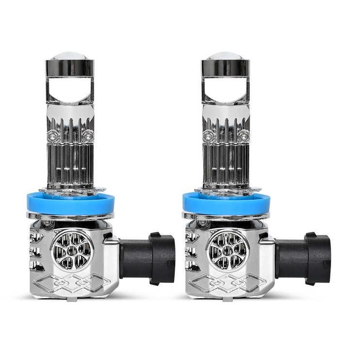 LED-лампи автомобільні Y9max H11 80 W 5000 K з лінзами, фото 1