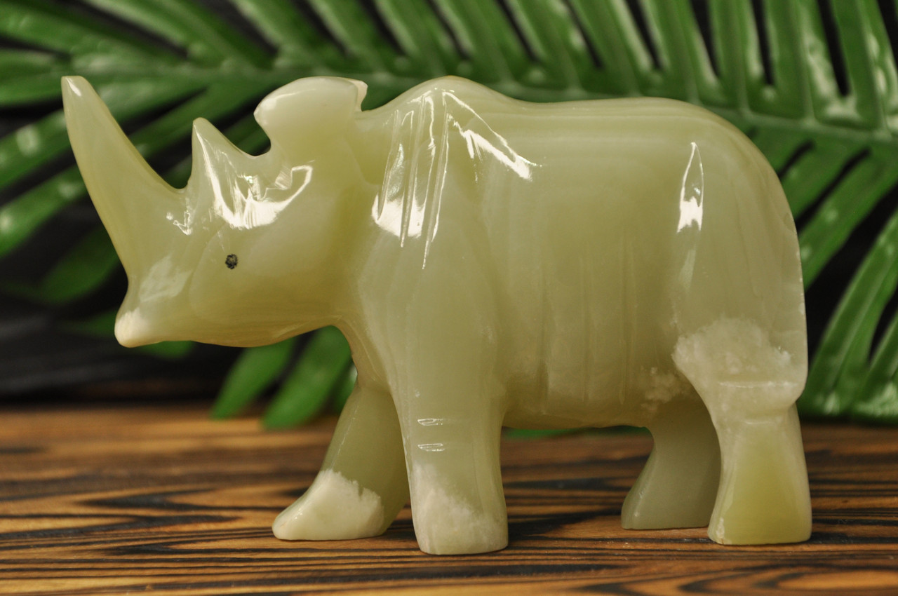 Носоріг з натурального каменю онікс, 15х9 см (колір, як на фото), фото 1
