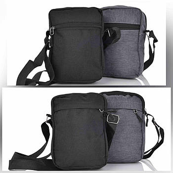 Чоловіча сумка 20*15 см спортивна через плече на блискавці з кишенею та довгим ремінцем Panda