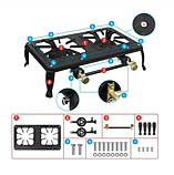Комплект Чавунна газова плита плита GB-2 на 7 кВт з редуктором Ozkan з регулюванням та кисневий гумовий шланг 3 метра, фото 2
