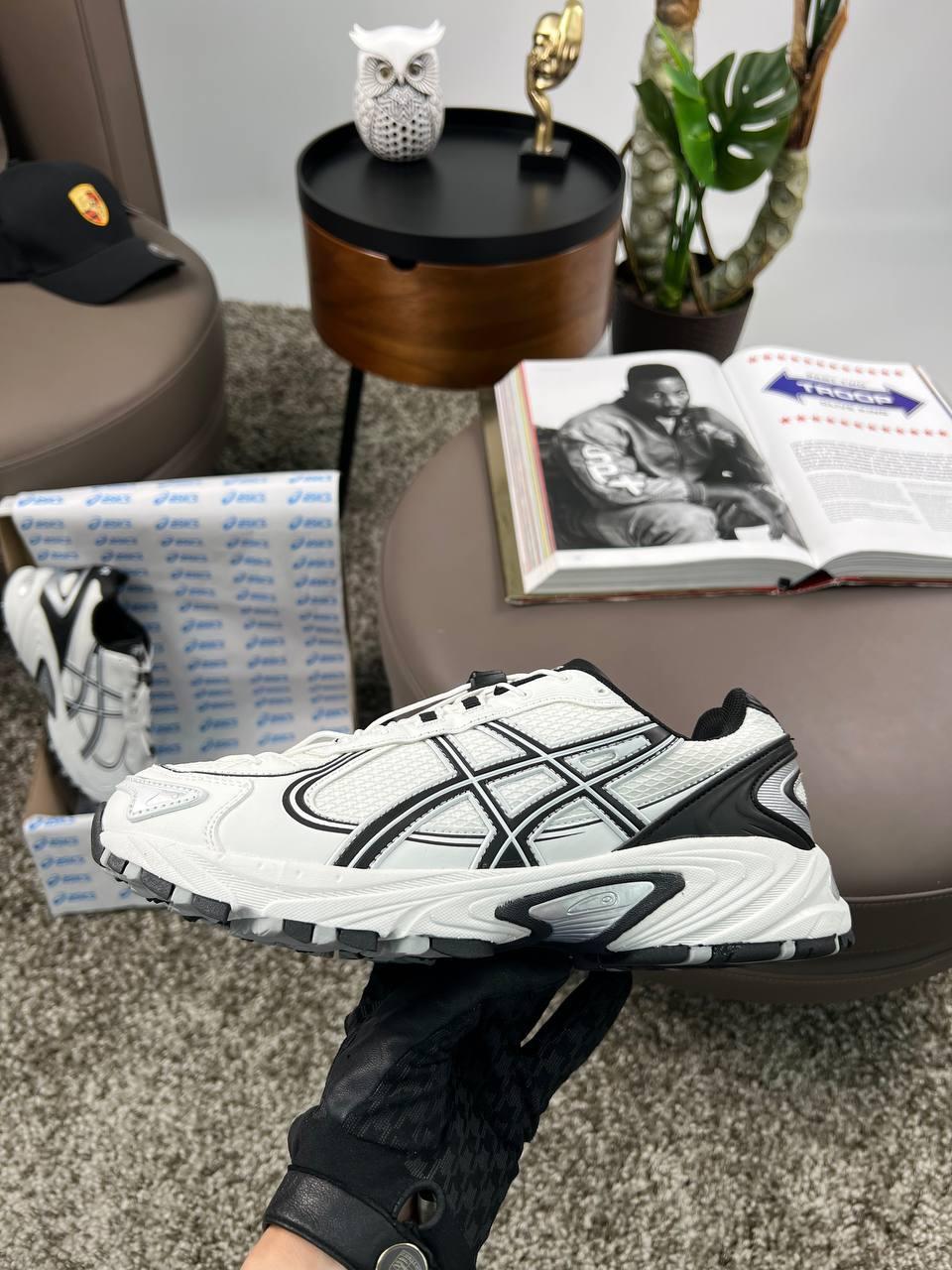Чоловічі шкіряні текстиль кросівки ASICS Gel-Kahana TR V4 White Black, кеди Асикс шкіра текстиль. Чоловіче взуття