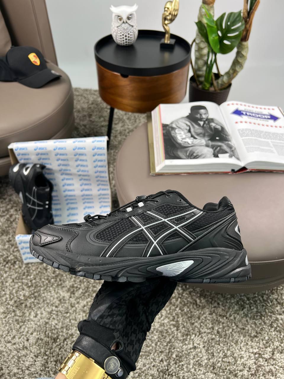 Чоловічі шкіряні текстиль кросівки ASICS Gel-Kahana TR V4 Black Grey, кеди Асикс чорні. Чоловіче взуття