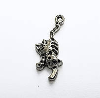 Підвіски металеві Finding Кулон кішка кіт Античне срібло 25 мм x 10 мм