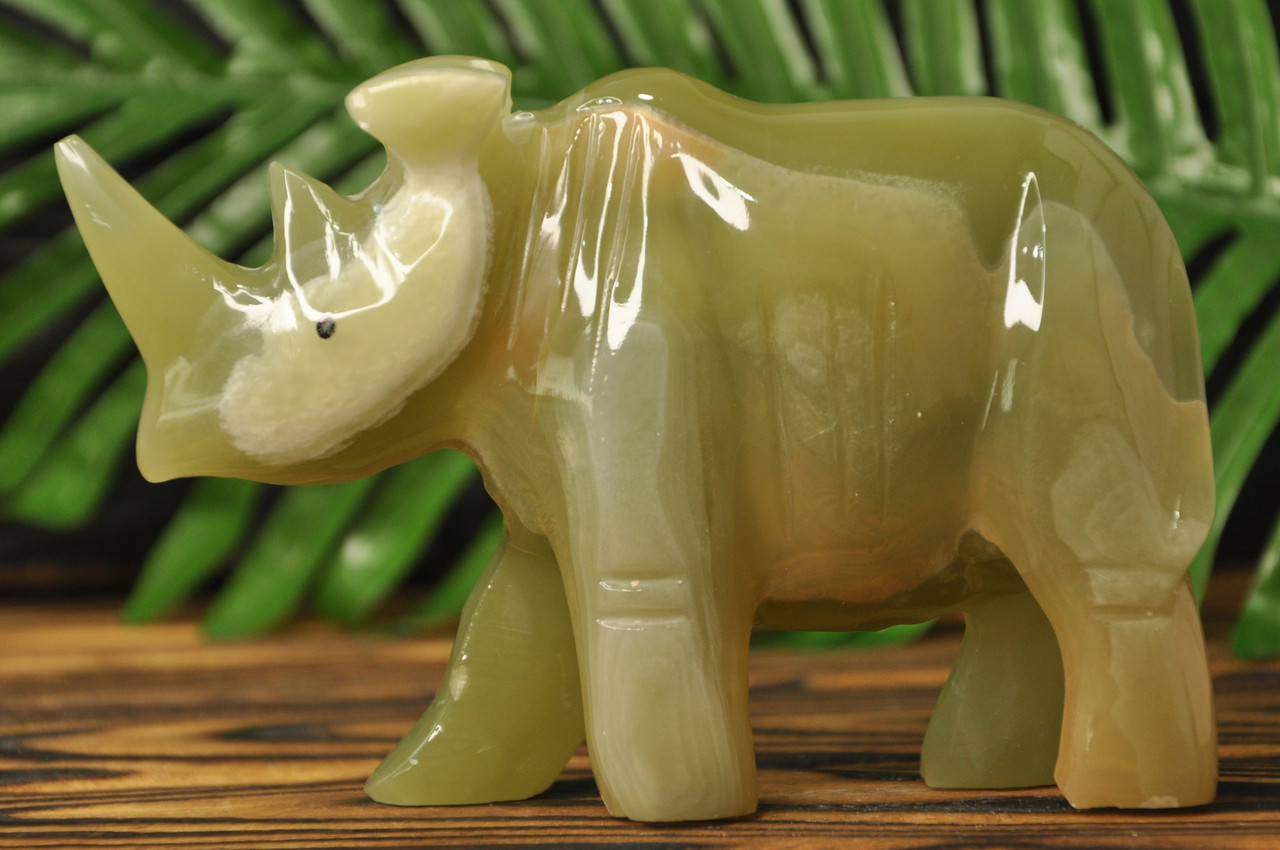 Носоріг з натурального каменю онікс, 15х9 см (колір, як на фото), фото 1