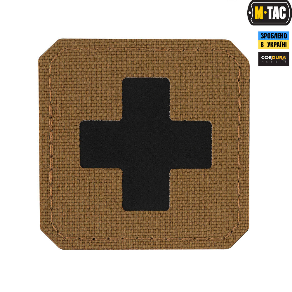M-Tac нашивка Medic Cross Laser Cut Coyote/Black, фото 1