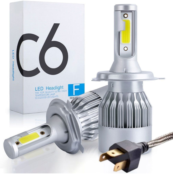 Автомобільні лампи C6 H4 LED / Світлодіодні лампи для авто / Комплект автомобільних ламп