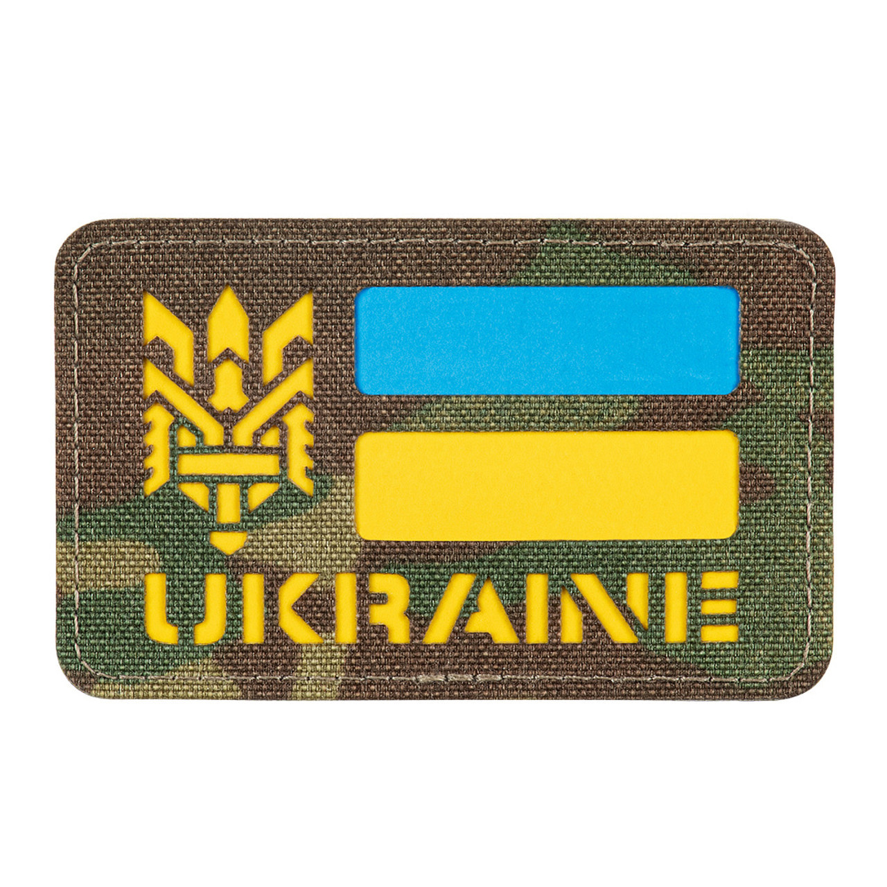 M-Tac нашивка Ukraine (с Тризубом) Laser Cut Multicam/Yellow/Blue/GID, фото 1