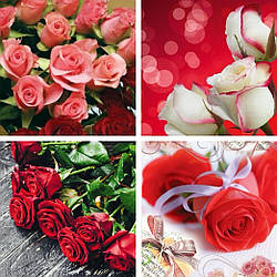 Подарунковий паперовий пакет КВАДРАТ 24*24*10 см Троянда