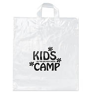 Білий поліетиленовий пакет 40х43 см з петлевою ручкою та логотипом Пакет петля щільністю 90 мкм до 10 кг, фото 5