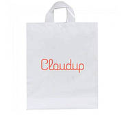 Білий поліетиленовий пакет 40х43 см з петлевою ручкою та логотипом Пакет петля щільністю 90 мкм до 10 кг, фото 6