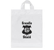 Білий поліетиленовий пакет 40х43 см з петлевою ручкою та логотипом Пакет петля щільністю 90 мкм до 10 кг, фото 2