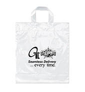 Білий поліетиленовий пакет 40х43 см з петлевою ручкою та логотипом Пакет петля щільністю 90 мкм до 10 кг, фото 9