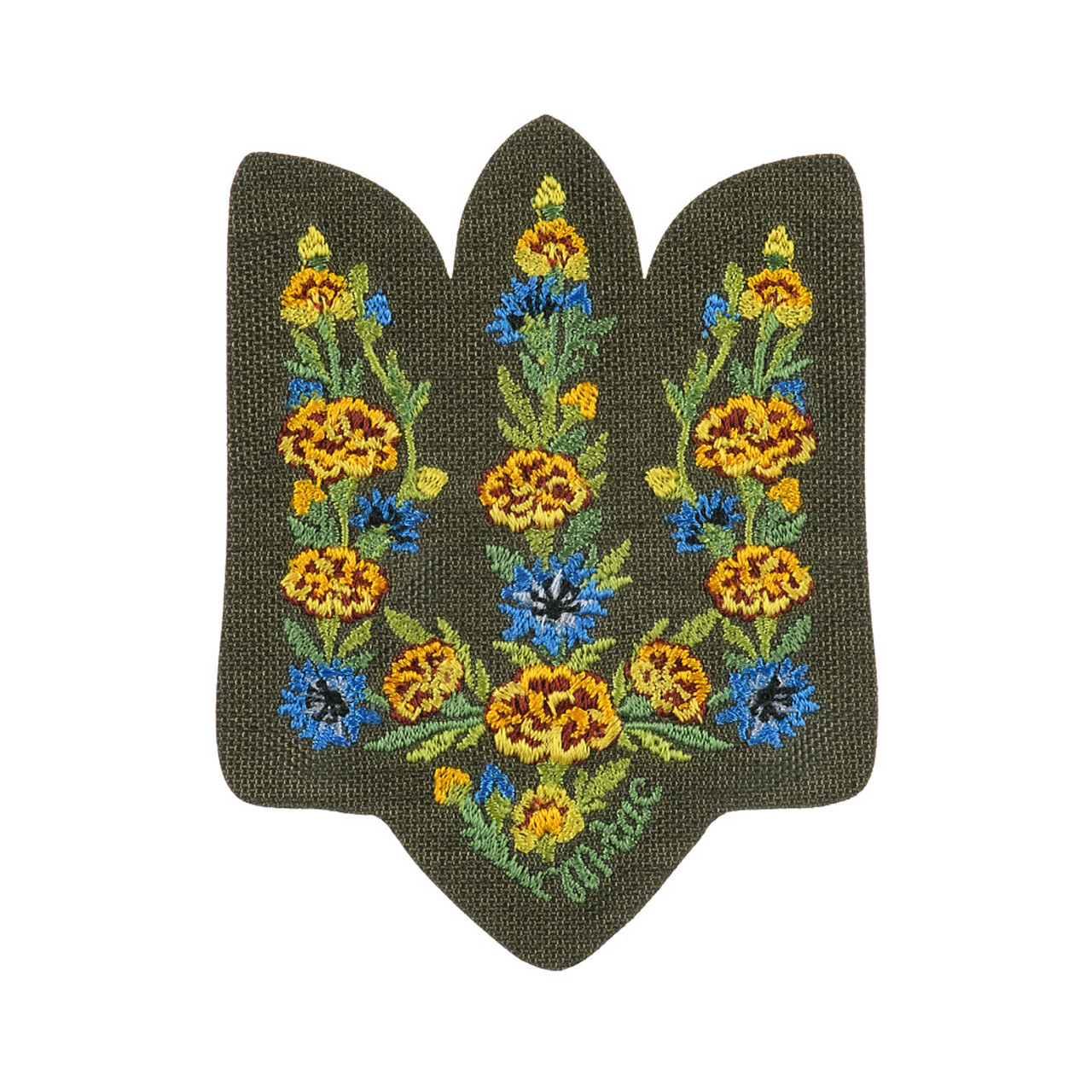 M-Tac нашивка Тризуб Чорнобривці (вишивка) Ranger Green, фото 1