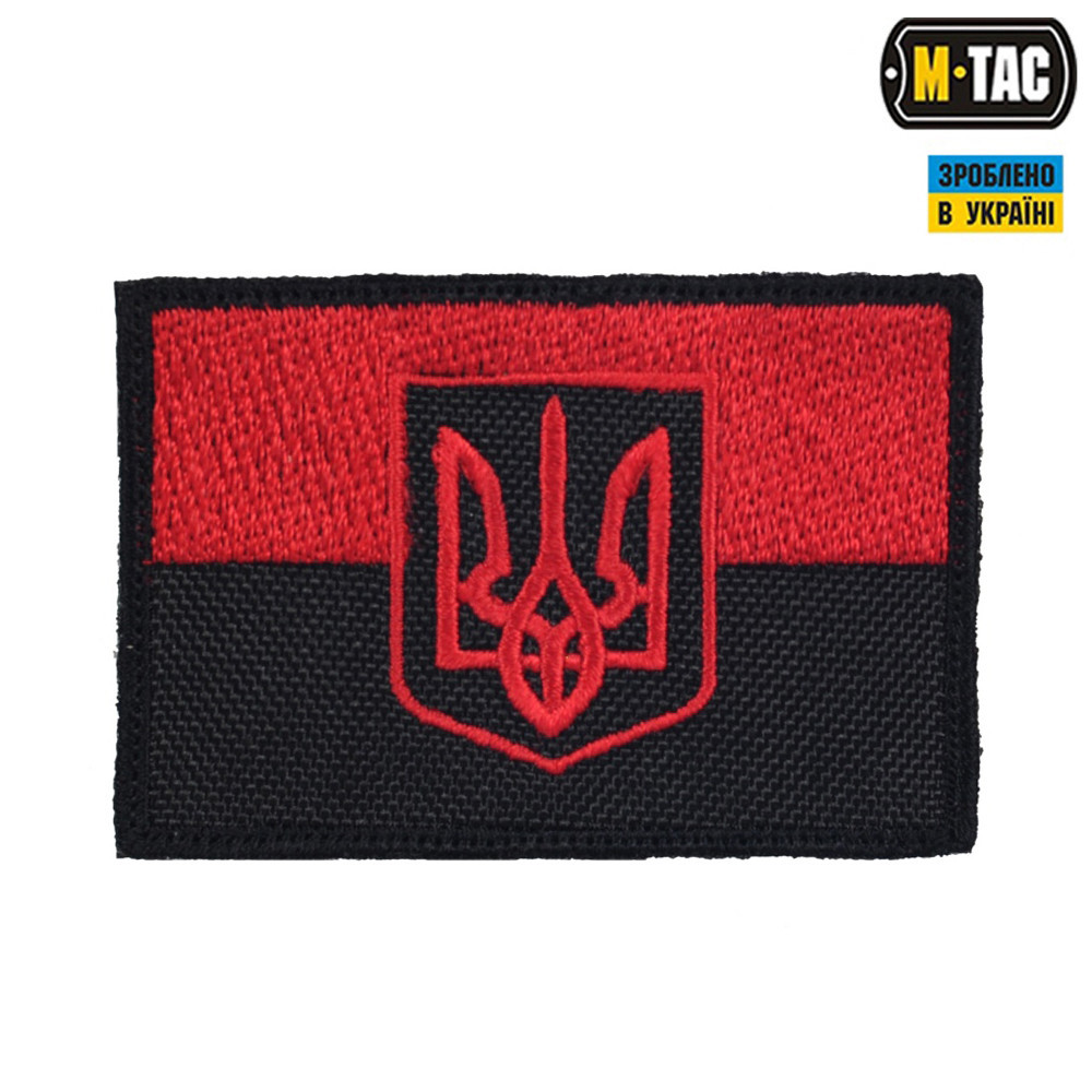 M-Tac нашивка прапор червоно-чорний з гербом, фото 1
