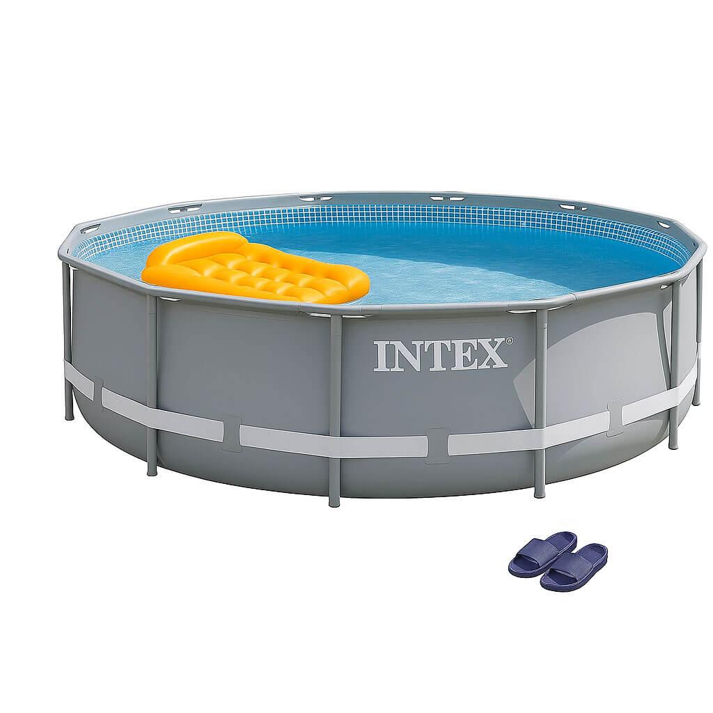 Каркасний басейн Intex Prism Frame 26702 з фільтр-насосом, 305×76 см, 4485 л — посилена чаша, сталева рама, фото 1