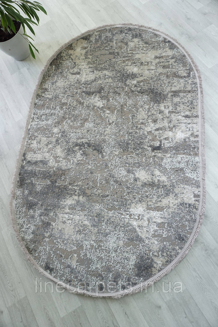 Сучасний овальний килим LEVADO 03889B L. GREY-BEIGE, фото 1