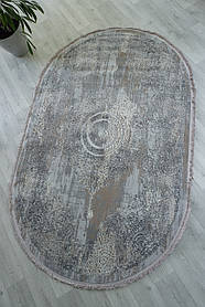 Класичний сірий овальний килим LEVADO 03710D L. GREY-BEIGE