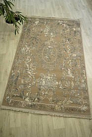 Рельєфний бежево-сірий килим LEVADO 08099A L. GREY-BEIGE