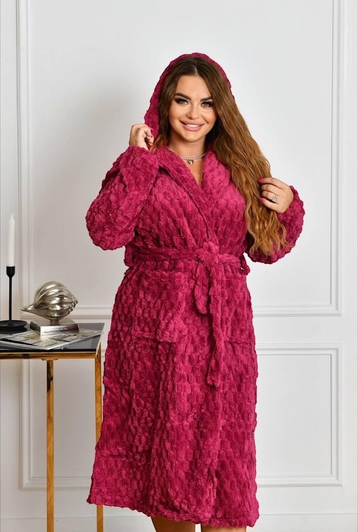 Жіночий халат на запах із махри з поясом, комфортний махровий для дому, фото 1