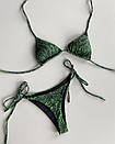 Купальник жіночий бікіні на зав'язках Moana зелений пітон, фото 2