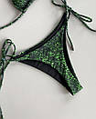 Купальник жіночий бікіні на зав'язках Moana зелений пітон, фото 5