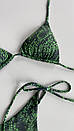 Купальник жіночий бікіні на зав'язках Moana зелений пітон, фото 6