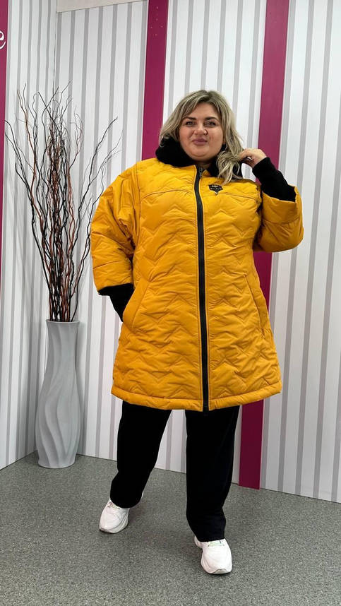 Демісезонна курточка вільного крою "Вінтер" (плащівка+синтепон) 66-68 70-72 74-76, фото 1