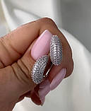 Срібні сережки з камінцями, РОДІЙ 0846.10р, фото 2