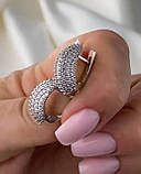 Срібні сережки з камінцями, РОДІЙ 0846.10р, фото 5