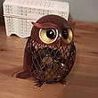 Металева скарбничка для грошей Сова RESTEQ 103х136 мм. Скарбничка Совушка метал. Декоративна скарбничка, фото 7