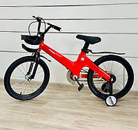 Дитячий велосипед M02 колеса 12" магнієва рама з дзвіночком і кошиком червоний