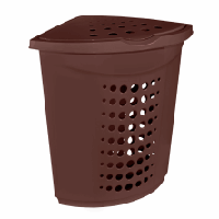 Кошик для білизни 45л кутовий темно-коричневий Алеана