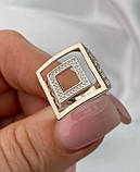 Срібне кільце з золотими пластинами 1537.50, фото 2