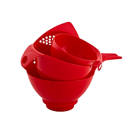 Набір зливних воронок 4в1 пластик червоний Алеана