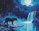 Набір з алмазною мозаїкою Ideyka Нічний хижак 40х50 см AMO8184, фото 2
