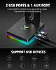 Підставка для ігрових навушників Blade Hawks RGB з 3,5-мм AUX і 2 портами USB, фото 3