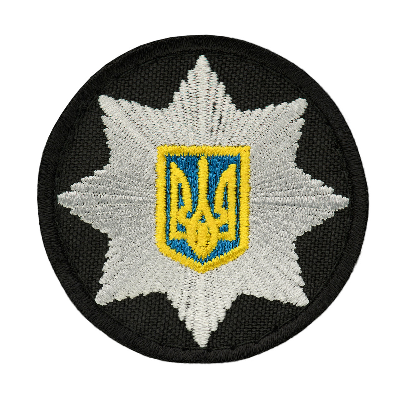 Кокарда Поліція кругла 5 см на липучці чорна (тип 2), фото 1